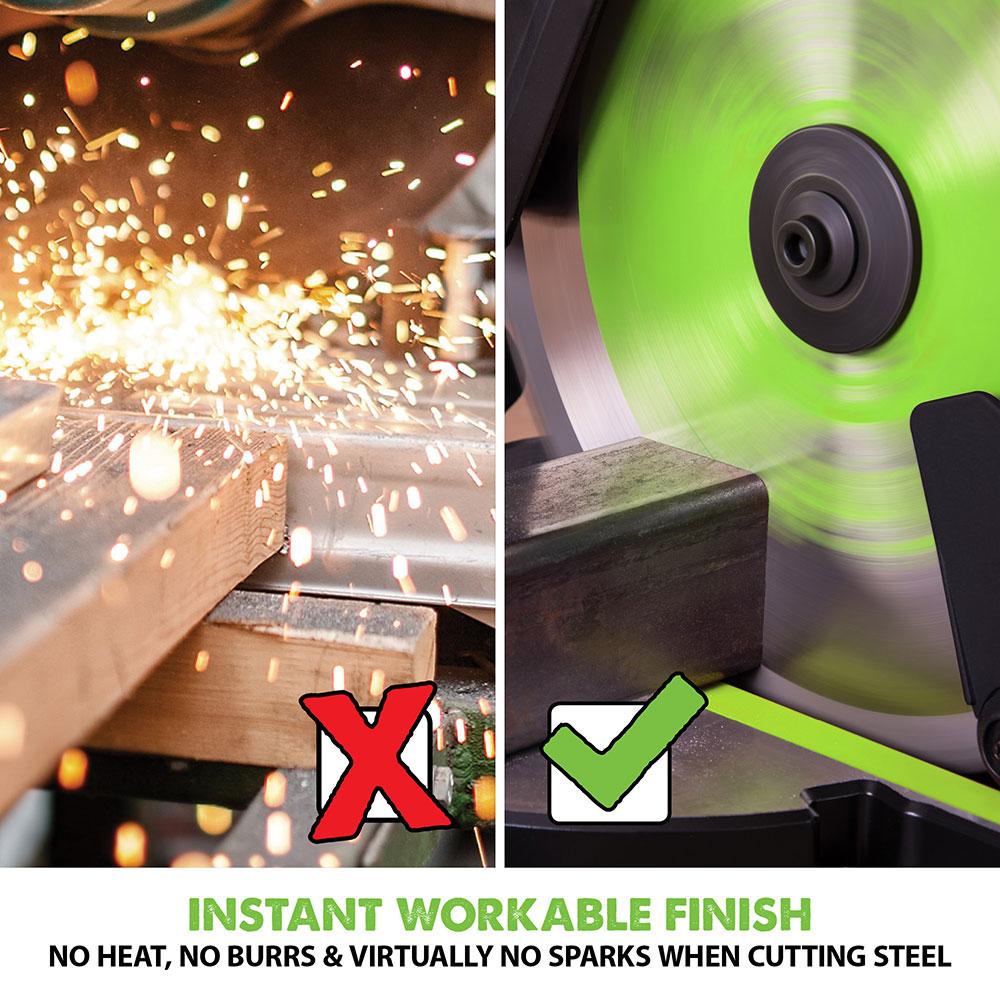 Evolution F255SMS 255mm Sliding Compound Mitre Saw With TCT Multi-Material Cutting Blade (230v)