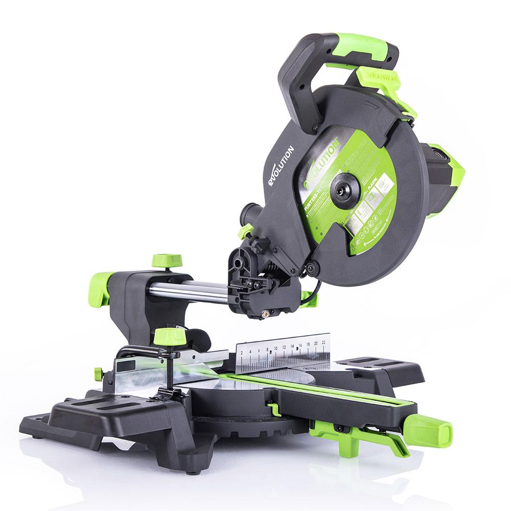 Evolution F255SMS 255mm Sliding Compound Mitre Saw With TCT Multi-Material Cutting Blade (230v)