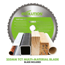 Evolution F255SMS 255mm Sliding Mitre Saw With TCT Multi-Material Cutting Blade (230v) (Refurbished - Fair Condition)