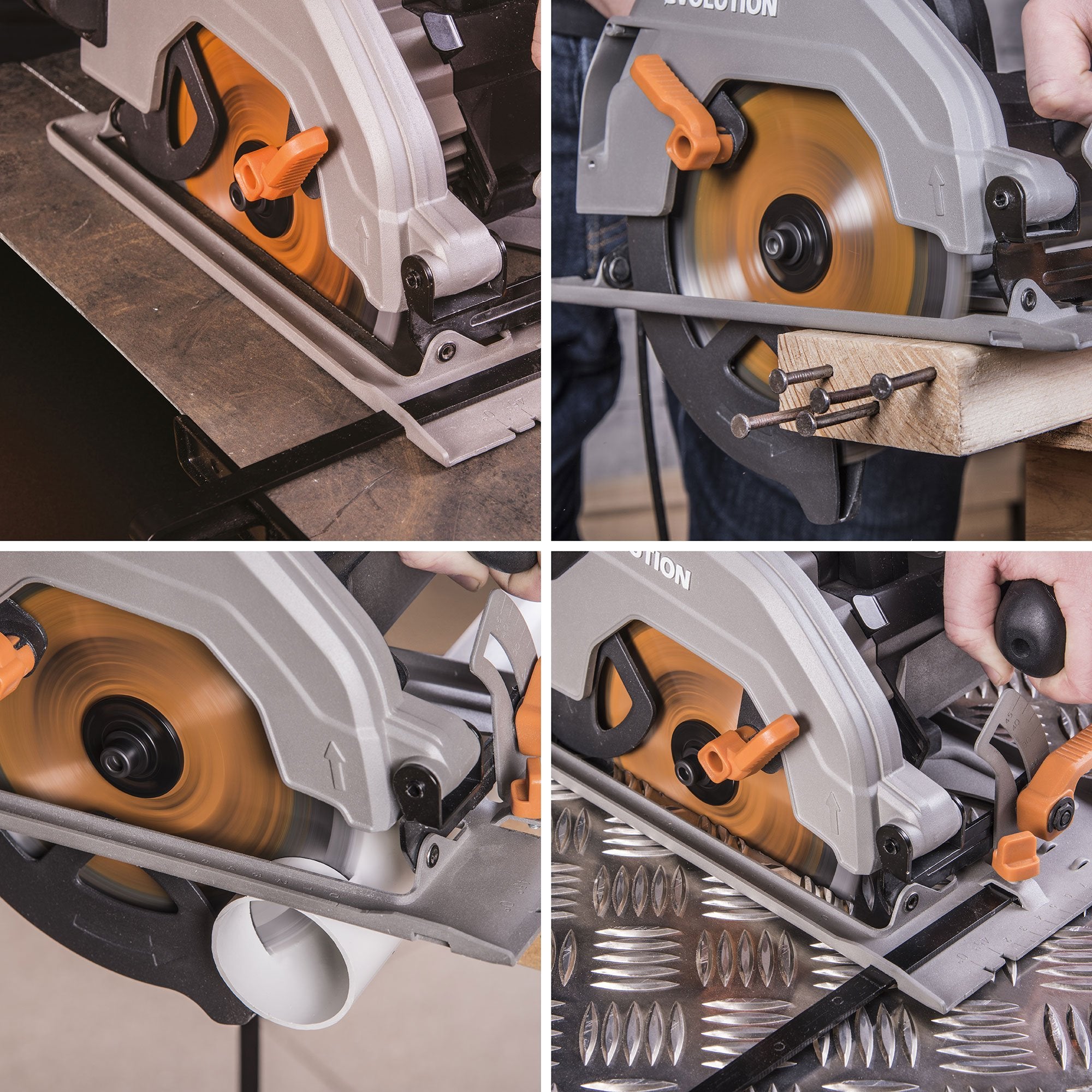 Evolution R165CCSL 165mm Circular Saw with TCT Multi-Material Cutting Blade