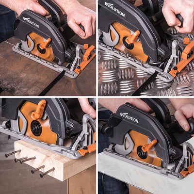 Evolution R185CCS 185mm 110V Circular Saw with TCT Multi-Material Cutting Blade