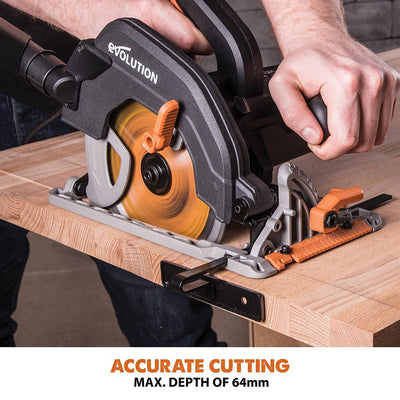 Evolution R185CCS 185mm 110V Circular Saw with TCT Multi-Material Cutting Blade