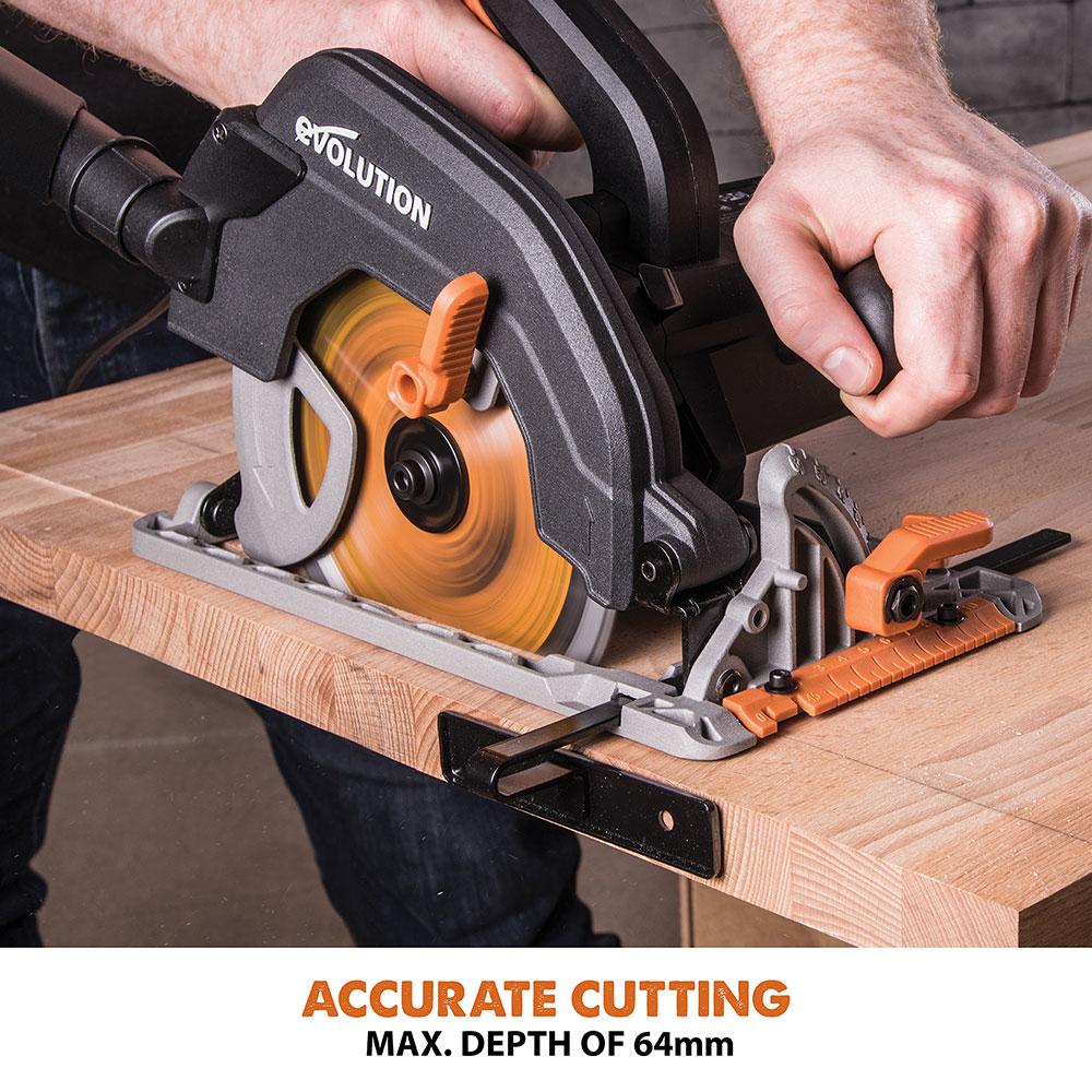 Evolution R185CCS 185mm 110V Circular Saw with TCT Multi-Material Cutting Blade