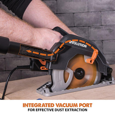 Evolution R185CCS 185mm 110V Circular Saw with TCT Multi-Material Cutting Blade