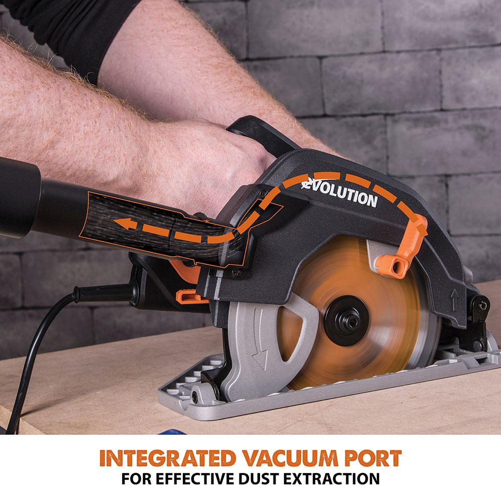 Evolution R185CCS 185mm 110V Circular Saw with TCT Multi-Material Cutting Blade