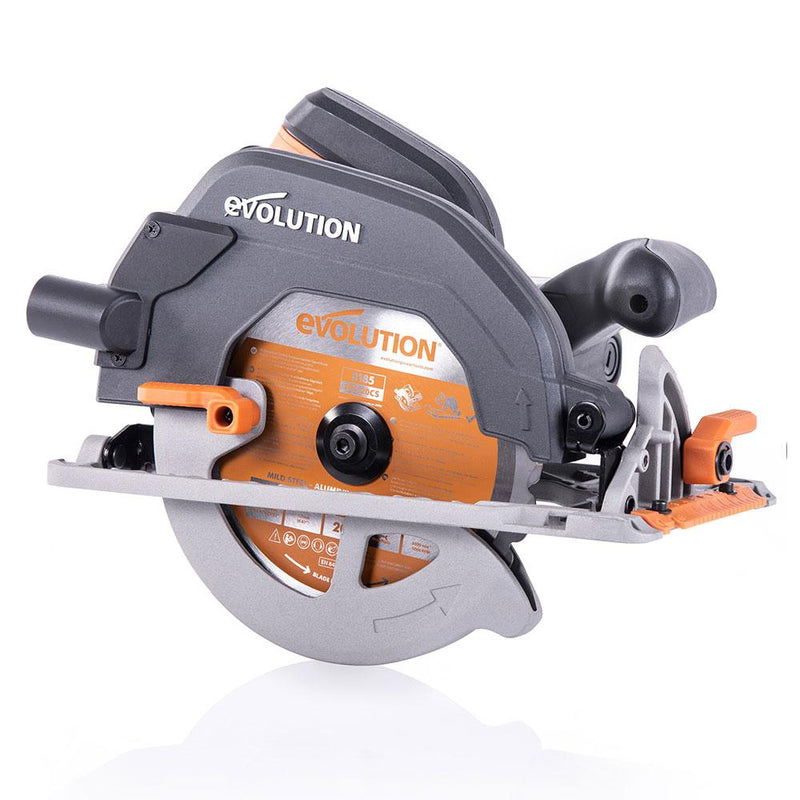 Evolution R185CCS 185mm Circular Saw with TCT Multi-Material Cutting Blade - Evolution Power Tools UK