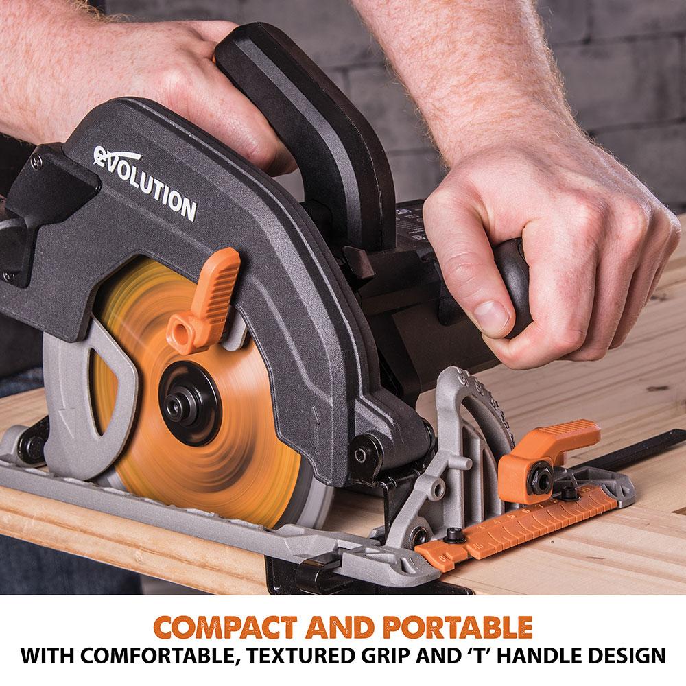 Evolution R185CCS 185mm 110V Circular Saw with TCT Multi-Material Cutting Blade