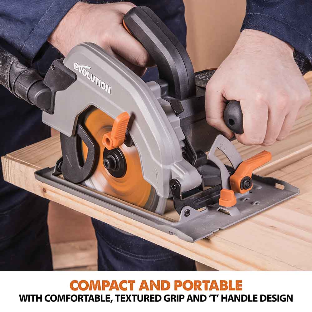 Evolution R185CCSL 185mm Circular Saw with TCT Multi-Material Cutting Blade