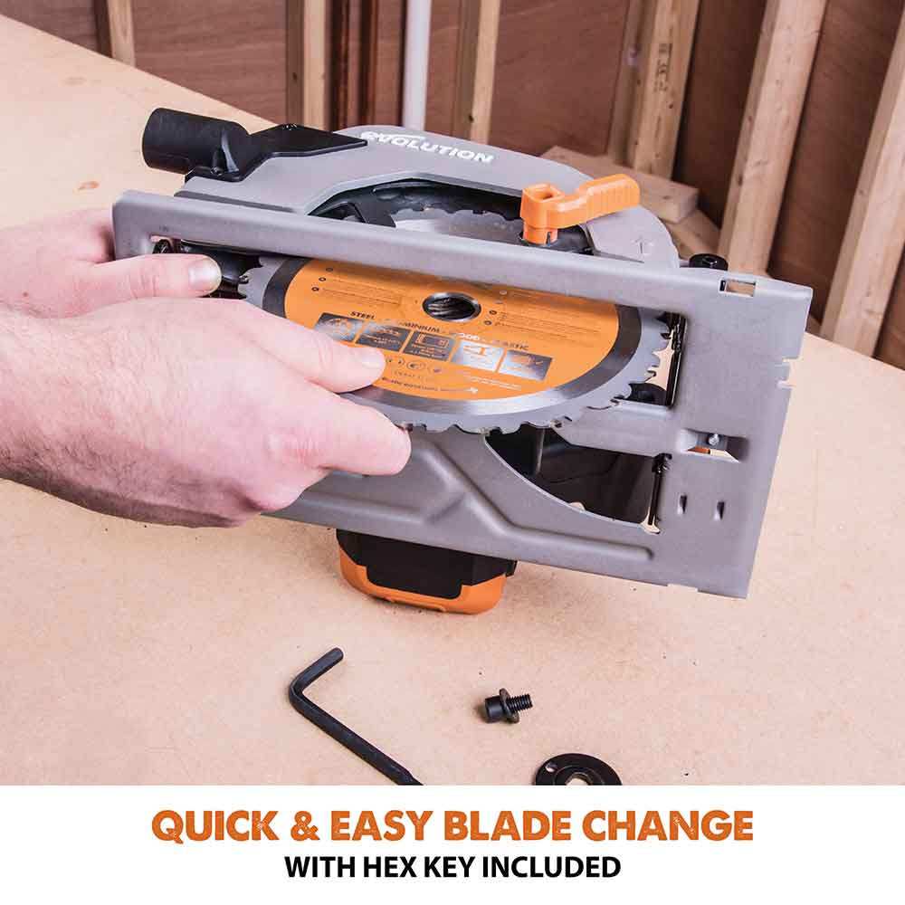 Evolution R185CCSL 185mm Circular Saw with TCT Multi-Material Cutting Blade