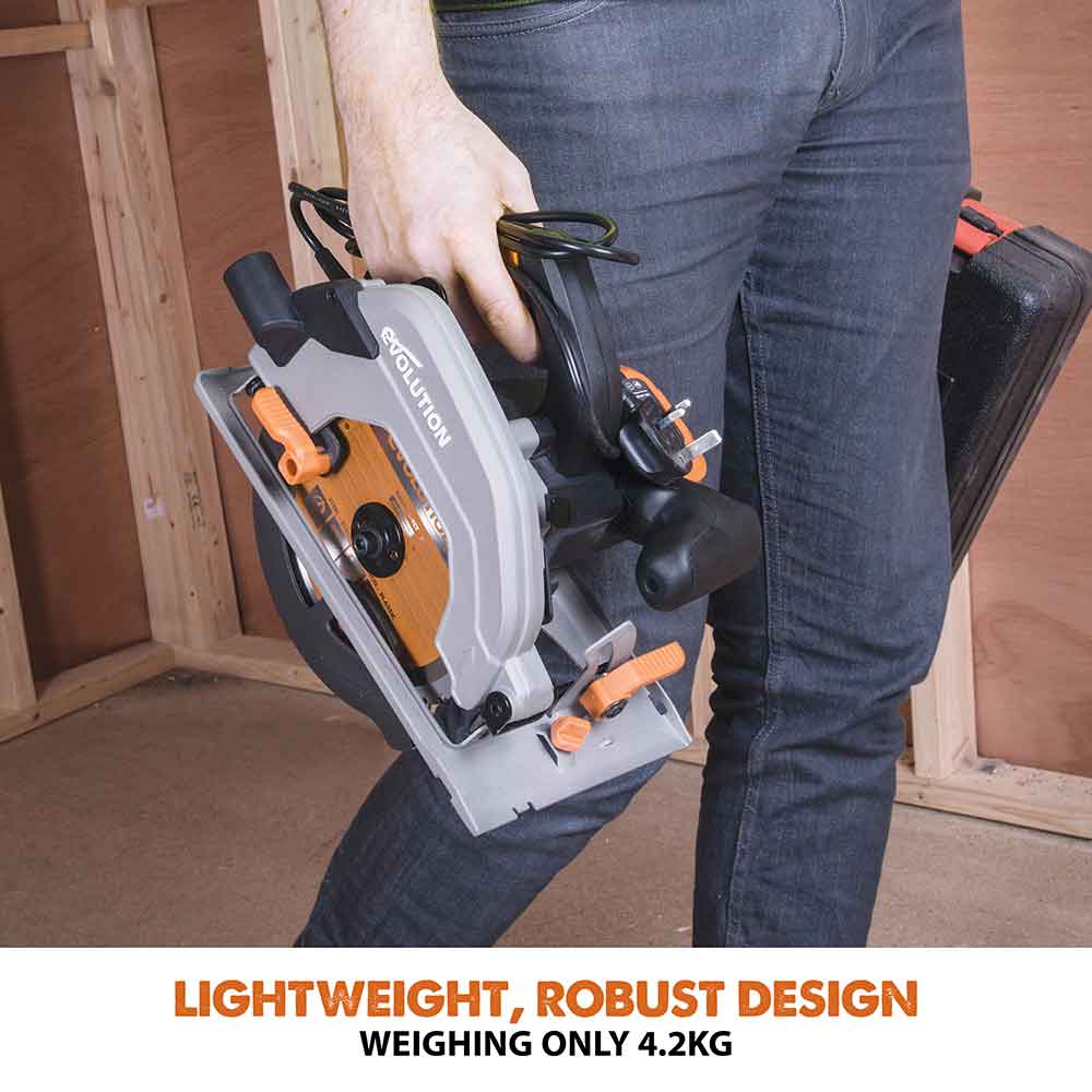 Evolution R185CCSL 185mm Circular Saw with TCT Multi-Material Cutting Blade