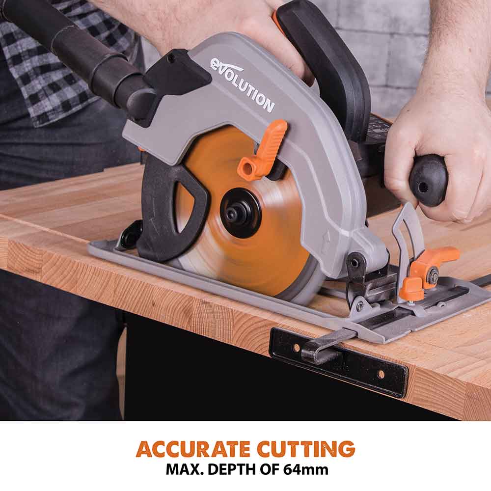 Evolution R185CCSL 185mm Circular Saw with TCT Multi-Material Cutting Blade