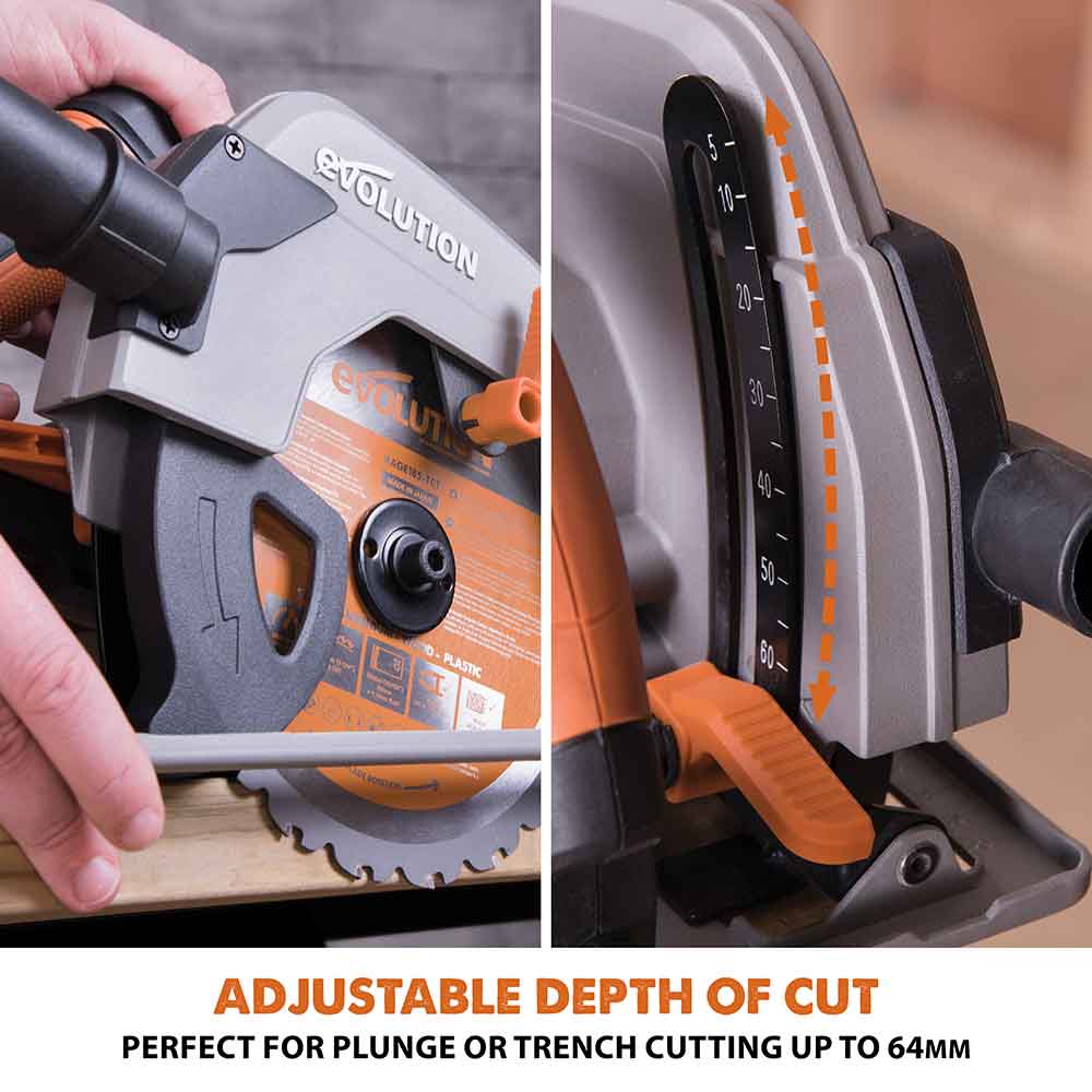 Evolution R185CCSL 185mm Circular Saw with TCT Multi-Material Cutting Blade