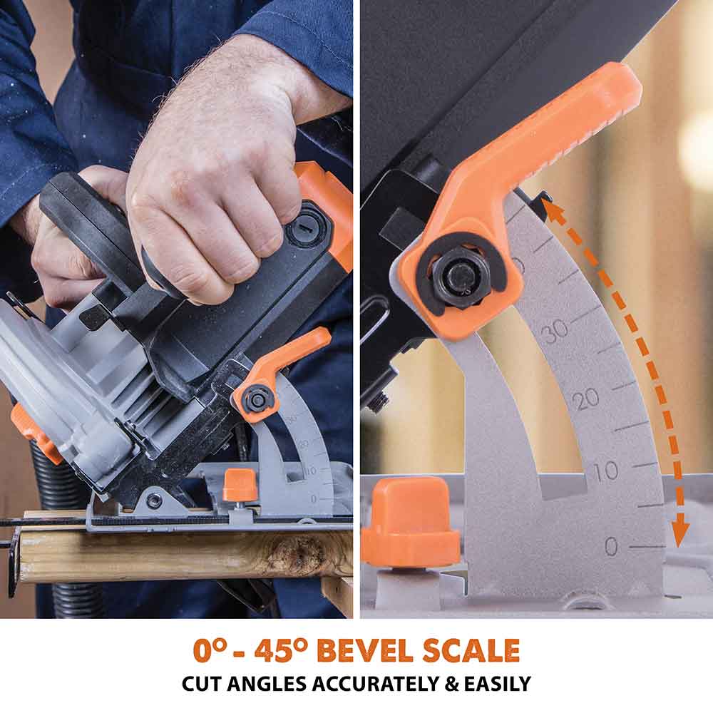 Evolution R185CCSL 185mm Circular Saw with TCT Multi-Material Cutting Blade
