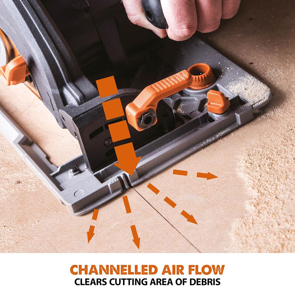 Evolution R185CCSX+ 185mm Circular Saw with TCT Multi-Material Cutting Blade