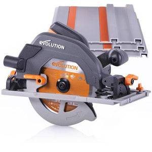 Evolution R185CCSX 185mm Circular Saw with 1020mm 3-piece Mini Track and TCT Multi-Material Cutting Blade