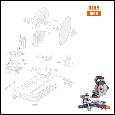 Evolution R185SMS Sliding Mitre Saw Spare Parts