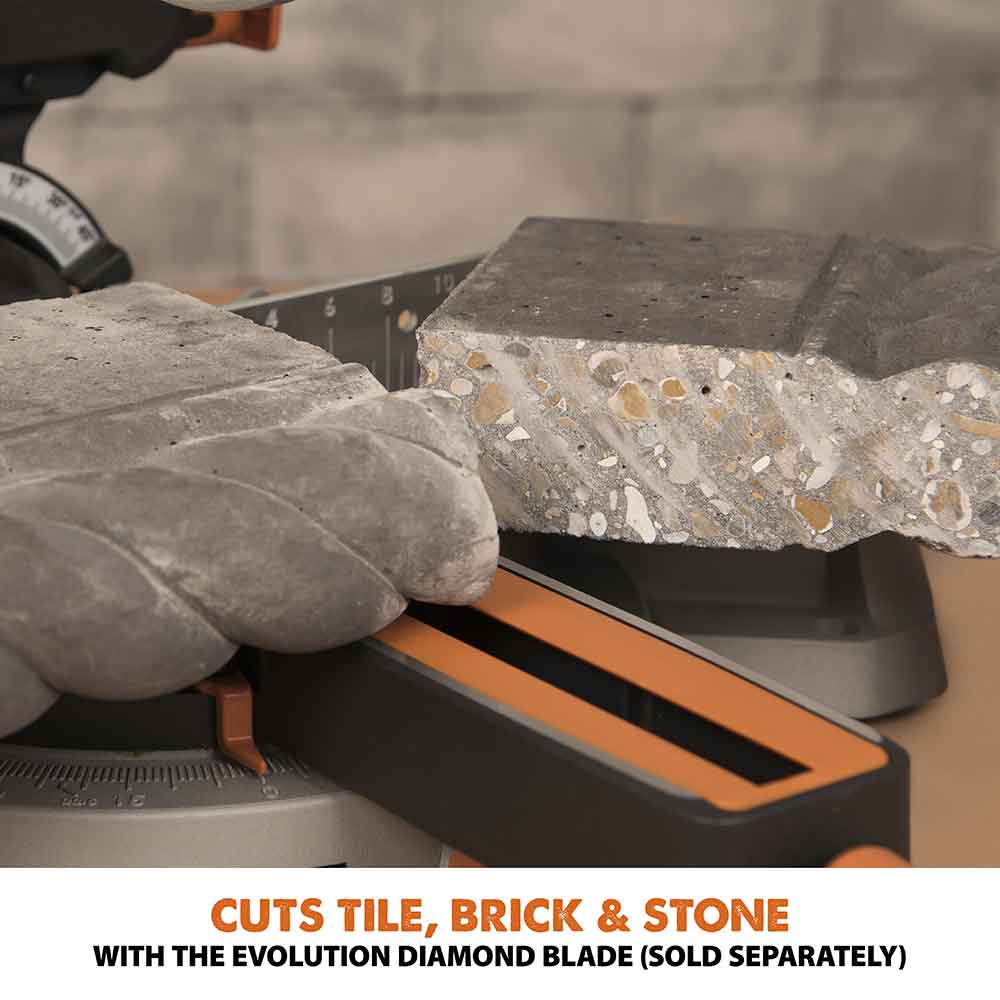 Evolution R185SMS 185mm Sliding Mitre Saw With TCT Multi-Material Cutting Blade