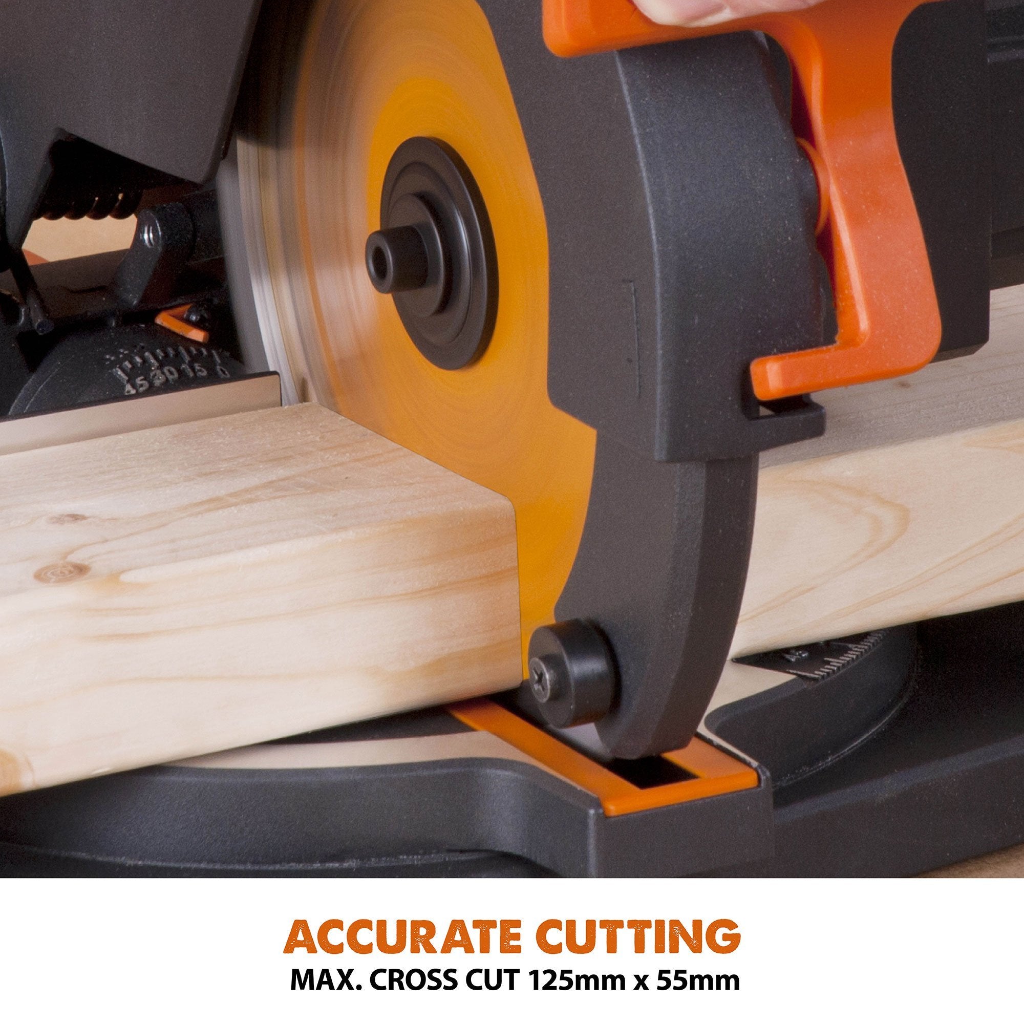 Evolution R210CMS+ 210mm 1200w Compound Mitre Saw With TCT Multi-Material Cutting Blade (Refurbished - Like New)