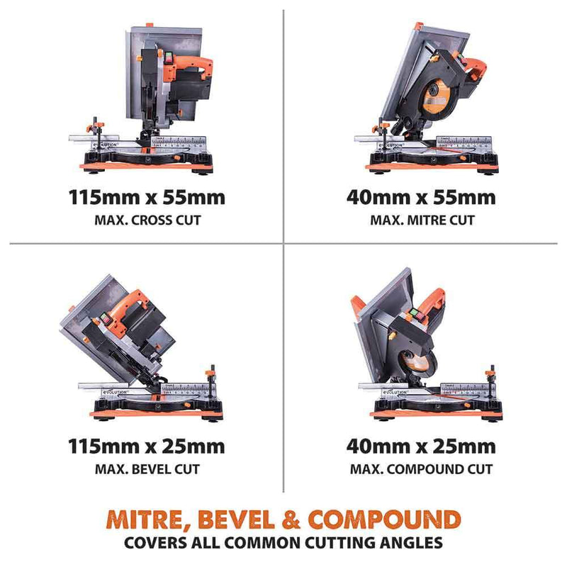 Evolution R210MTS 210mm Mitre / Table Saw - Evolution Power Tools UK