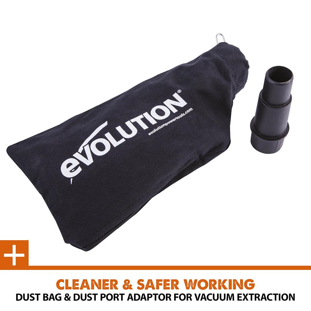 Evolution R210SMS+ 210mm Sliding Compound Mitre Saw With TCT Multi-Material Cutting Blade