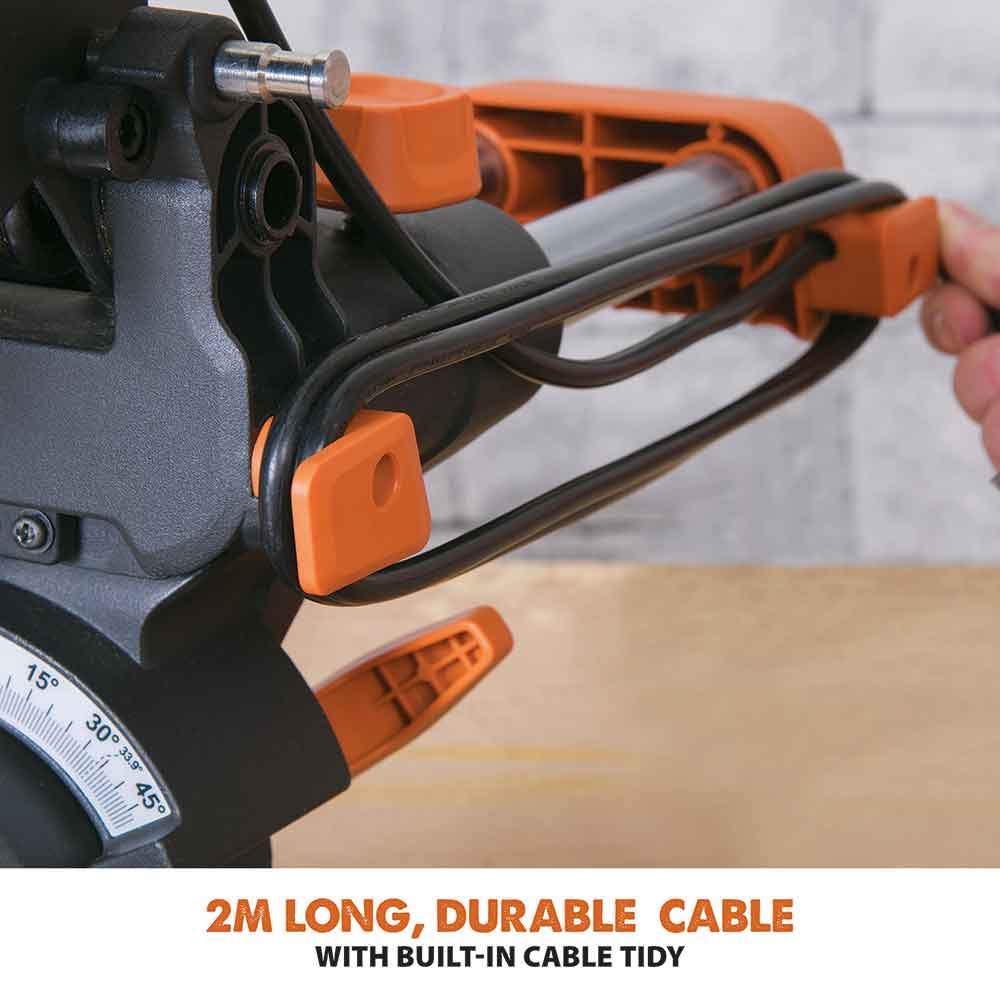 Evolution R210SMS 210mm Sliding Mitre Saw With TCT Multi-Material Cutting Blade