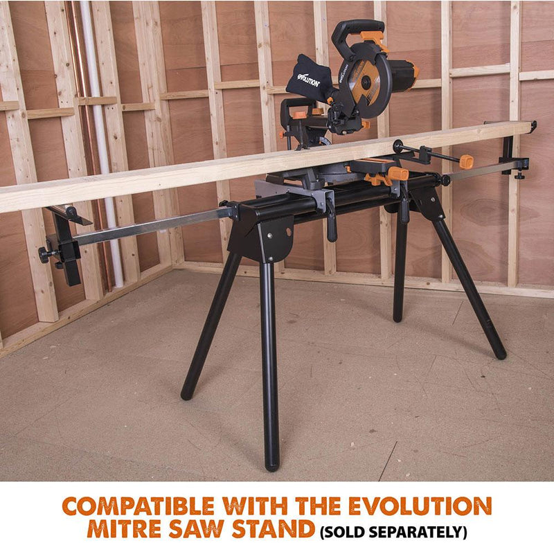 Evolution R210SMS+ 210mm Sliding Mitre Saw With TCT Multi-Material Cutting Blade - Evolution Power Tools UK
