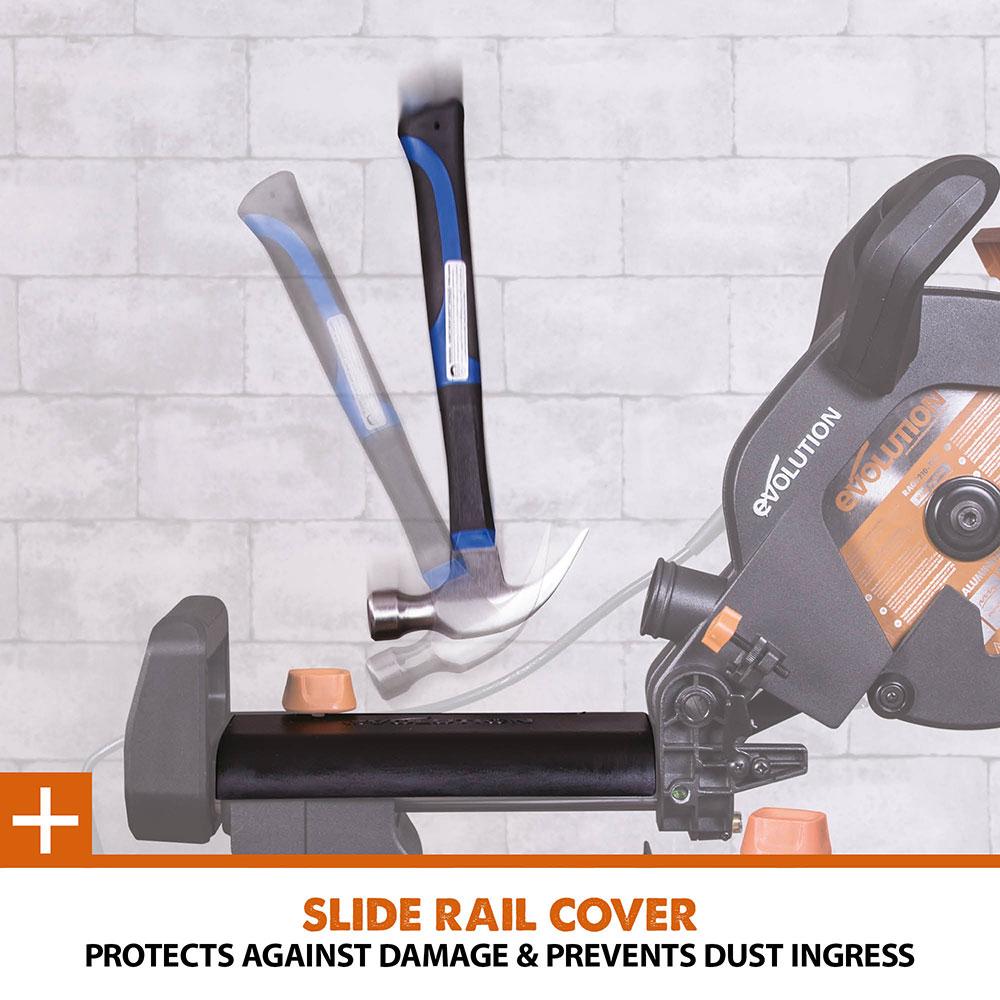 Evolution R210SMS+ 210mm Sliding Compound Mitre Saw With TCT Multi-Material Cutting Blade