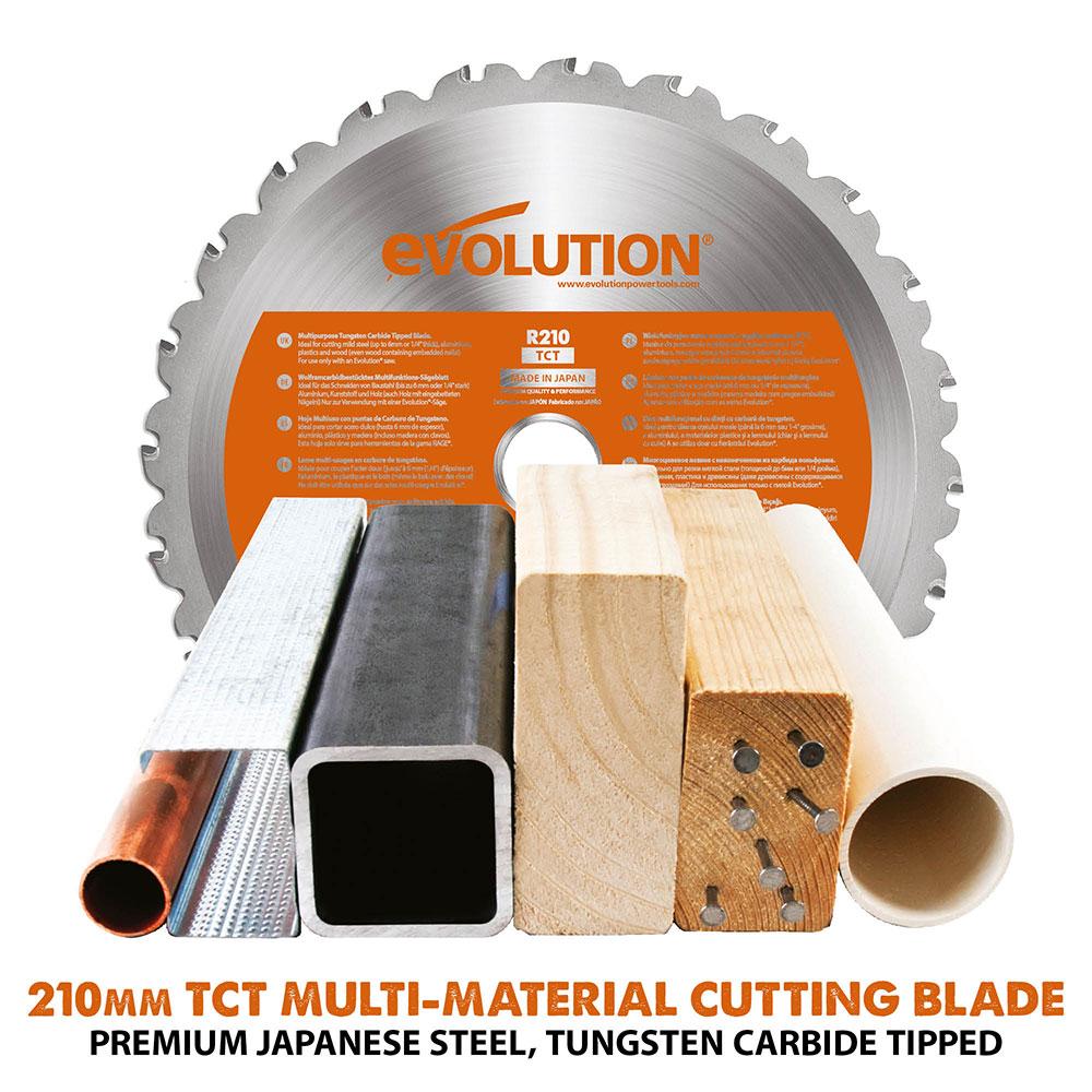 Evolution R210SMS-300+ Sliding Mitre Saw With TCT Multi-Material Cutting Blade (Refurbished - Like New)