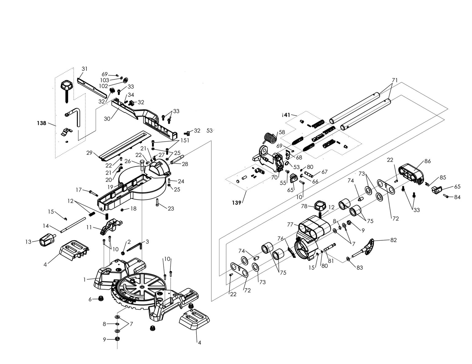 Spare Part Breakdown Diagrams — Evolution Power Tools UK