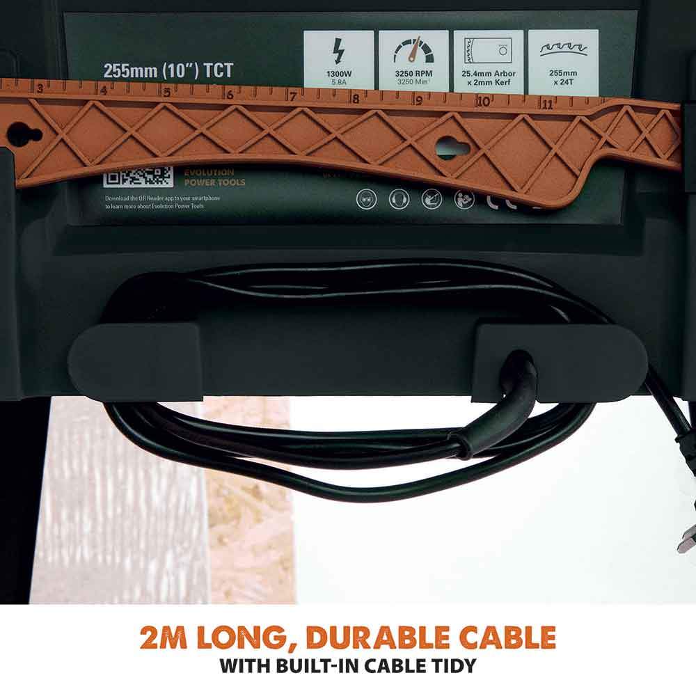 Evolution R255MTS 255mm Table Saw With TCT Multi-Material Cutting Blade (230v)