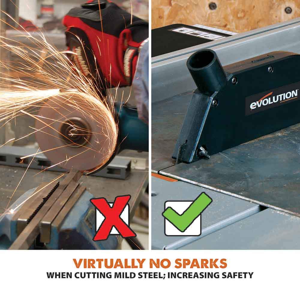 Evolution R255MTS 255mm Table Saw With TCT Multi-Material Cutting Blade (230v)