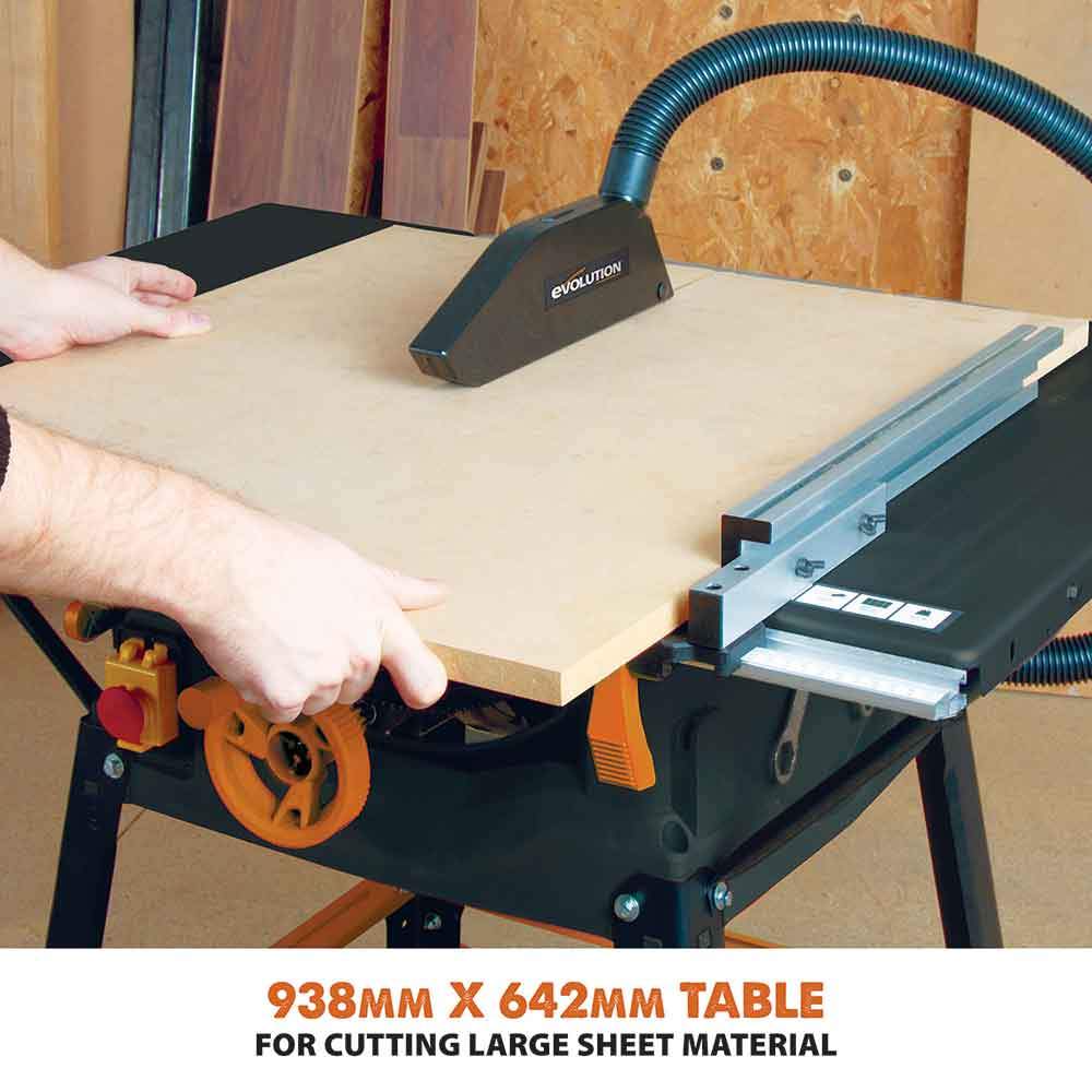 Evolution R255MTS 255mm Table Saw With TCT Multi-Material Cutting Blade (230v)