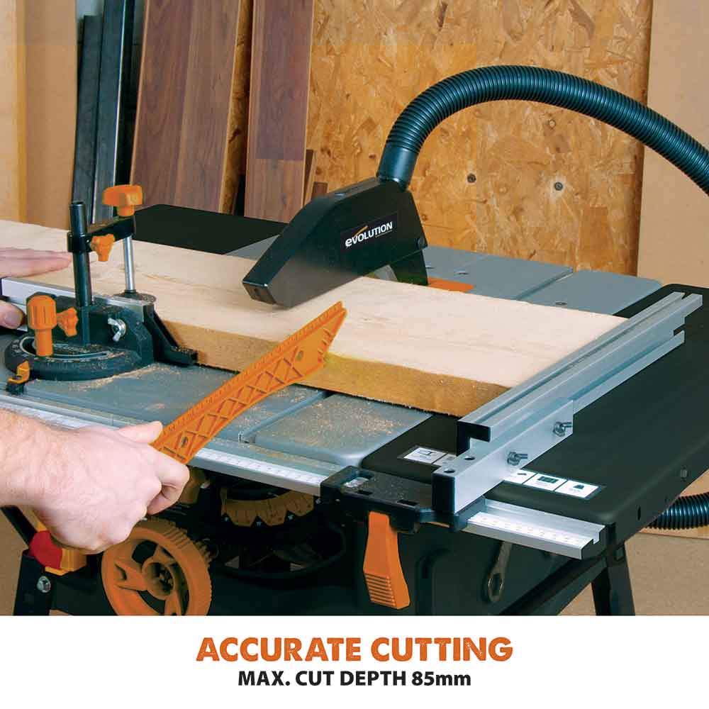 Evolution R255MTS 255mm Table Saw With TCT Multi-Material Cutting Blade (230v)