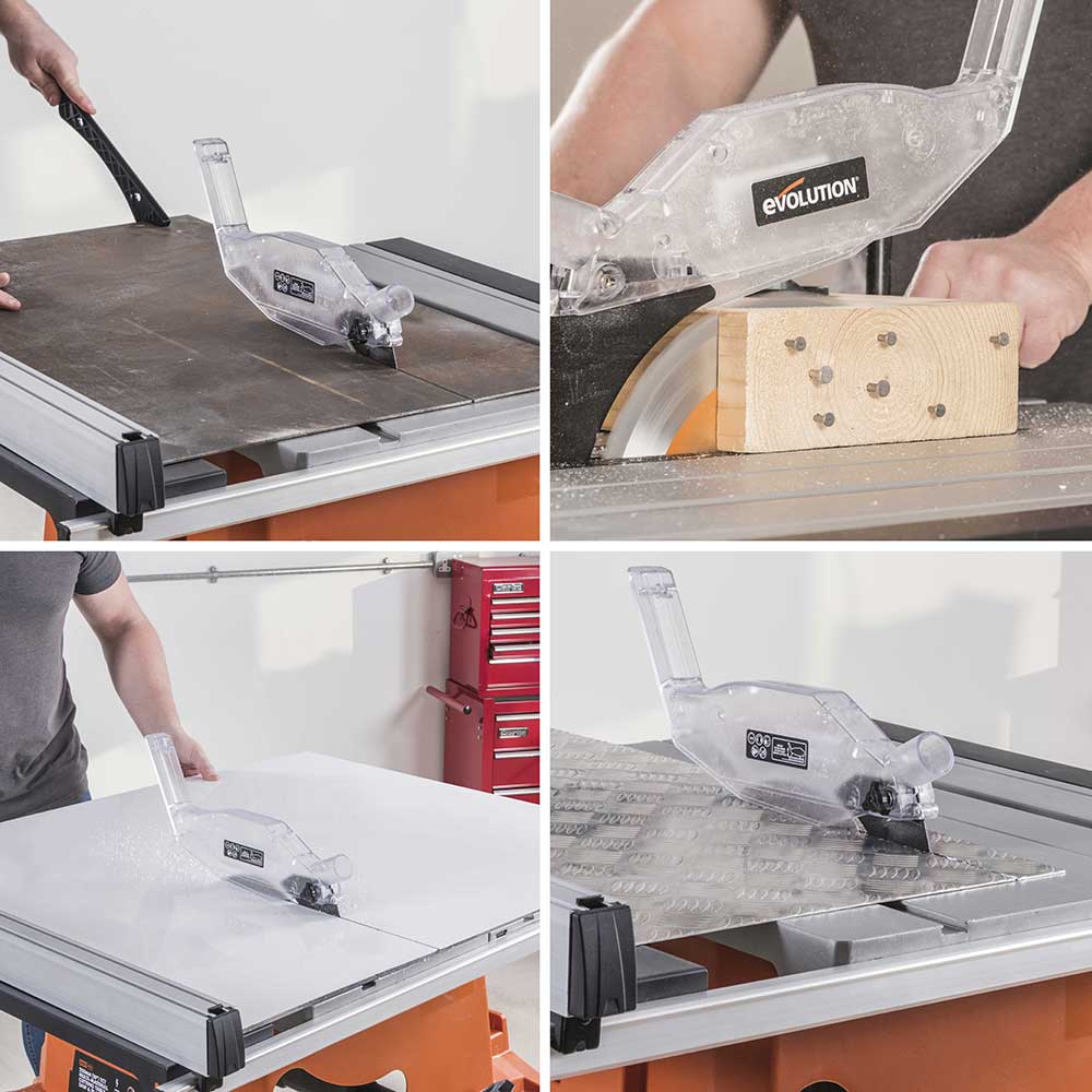 Evolution R255PTS 255mm Table Saw With TCT Multi-Material Cutting Blade