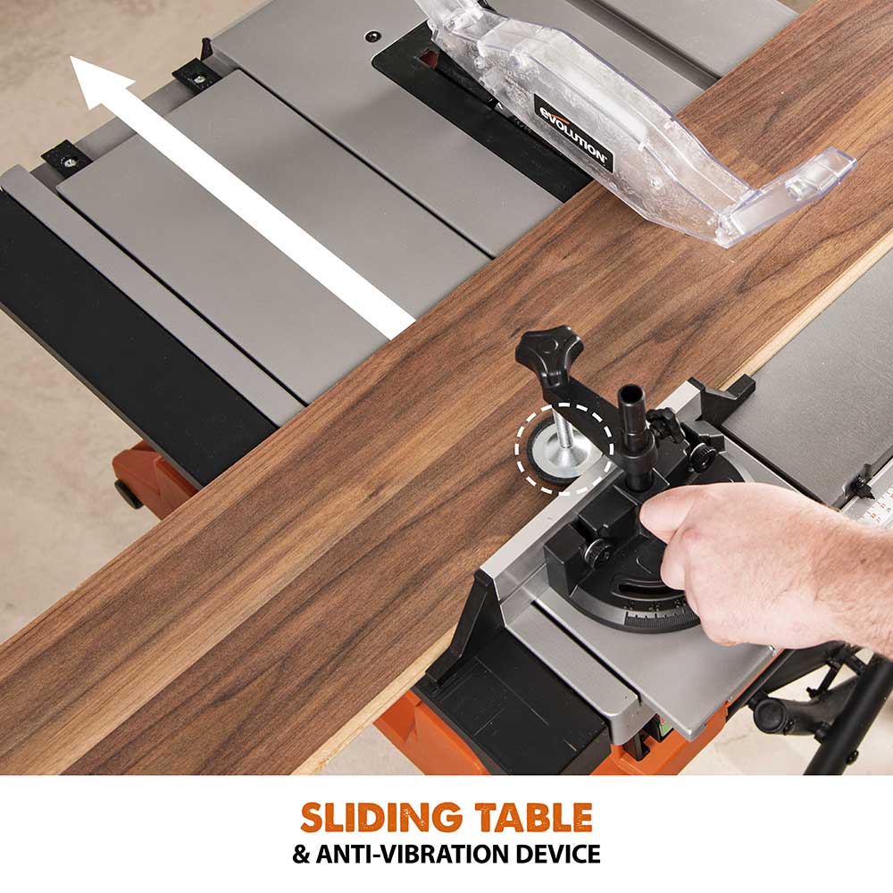 Evolution R255PTS 255mm Table Saw With TCT MultiMaterial Cutting Blade