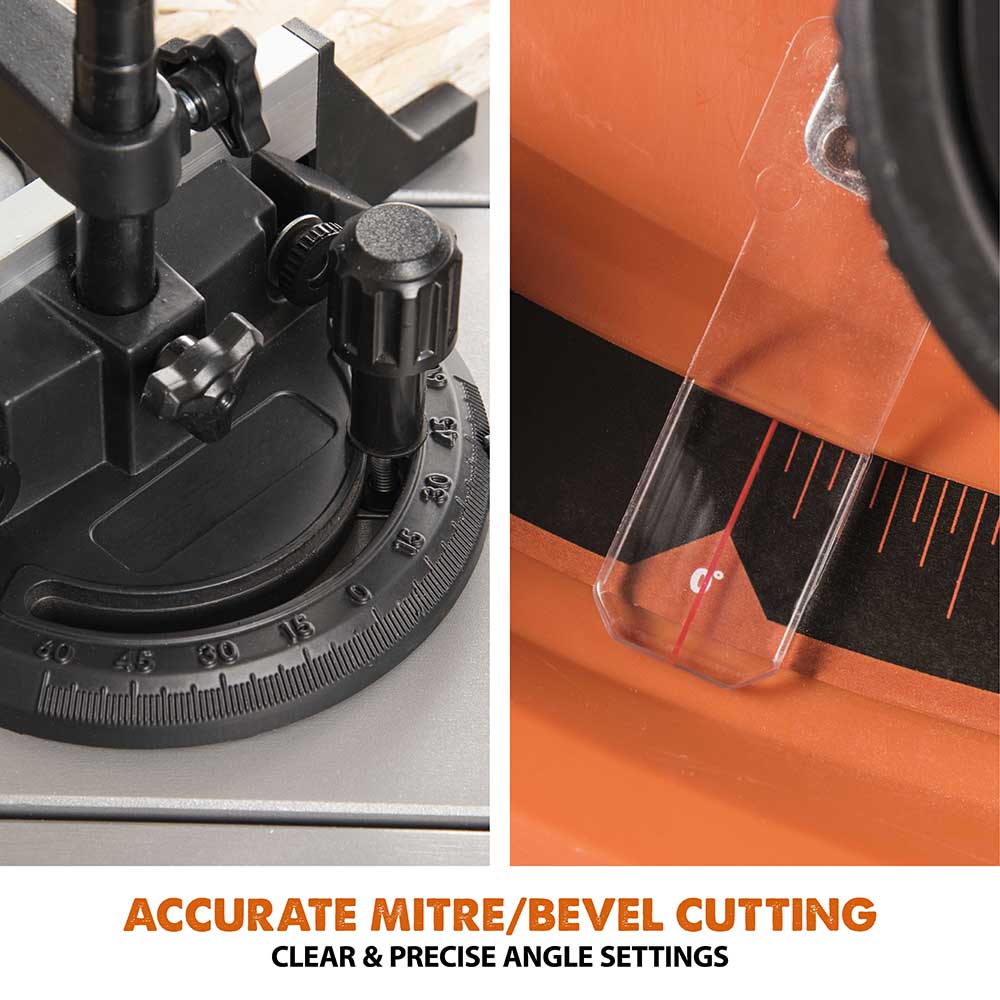 Evolution R255PTS 255mm Table Saw With TCT Multi-Material Cutting Blade