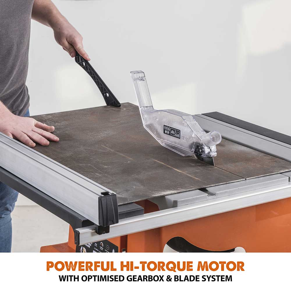 Evolution R255PTS 255mm Table Saw With TCT Multi-Material Cutting Blade