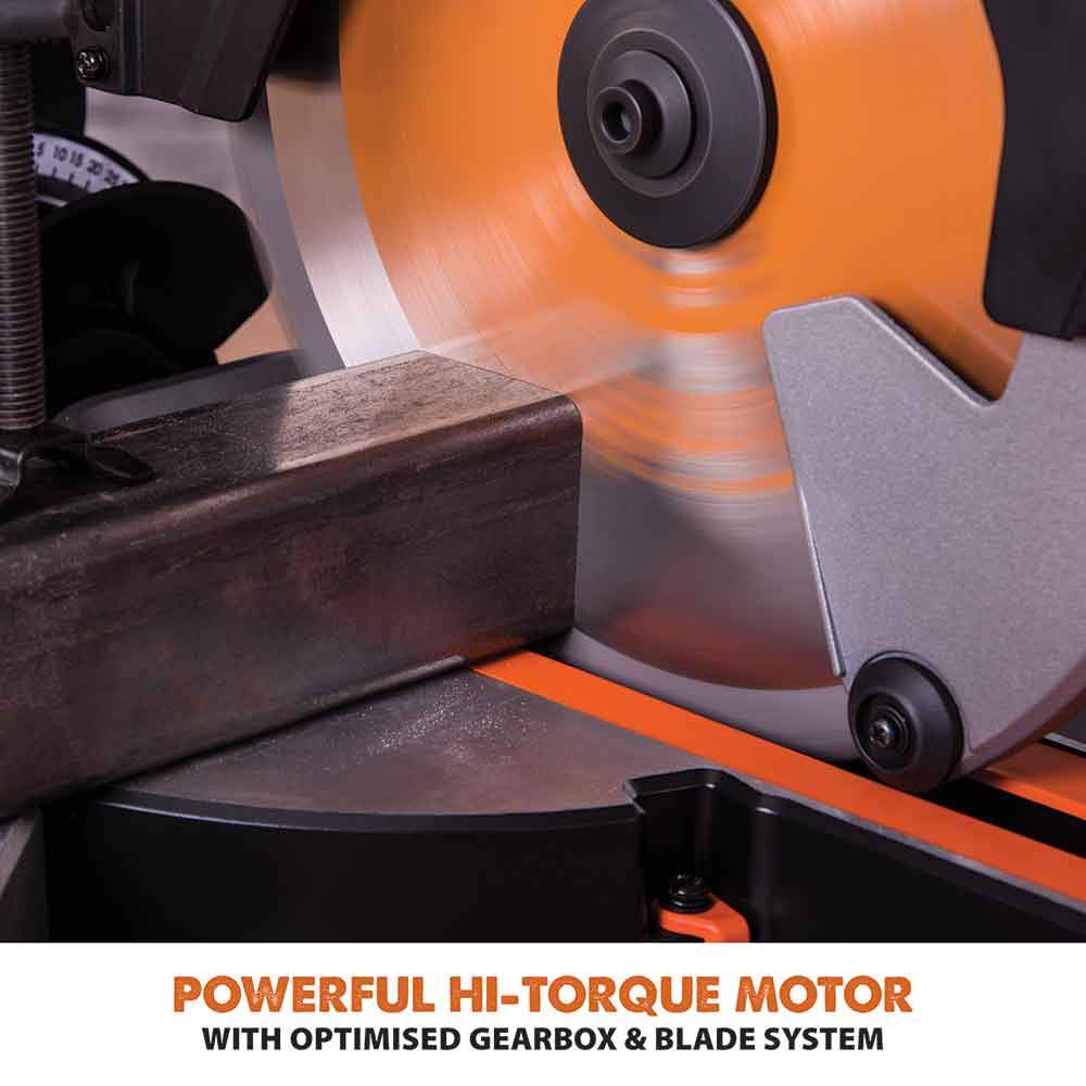 Evolution R255SMS 255mm Sliding Mitre Saw With TCT Multi-Material Cutting Blade