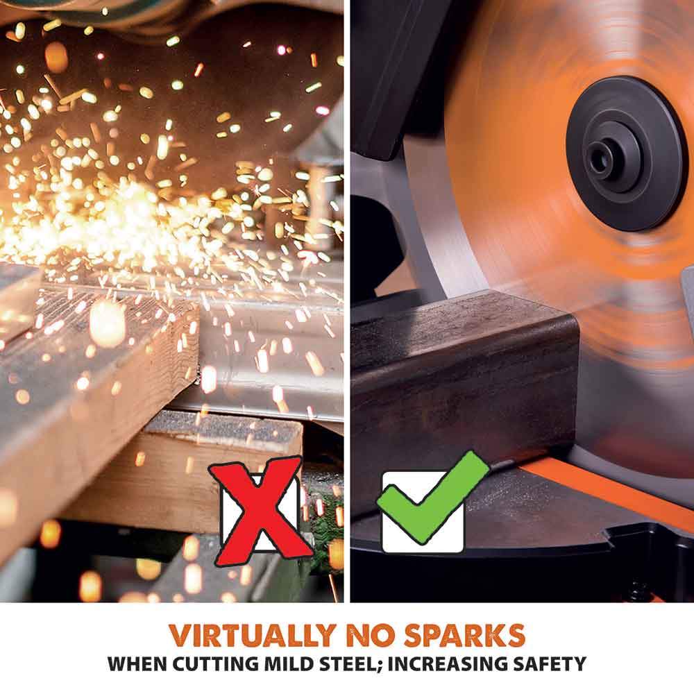 Evolution R255SMS 255mm Sliding Mitre Saw With TCT Multi-Material Cutting Blade