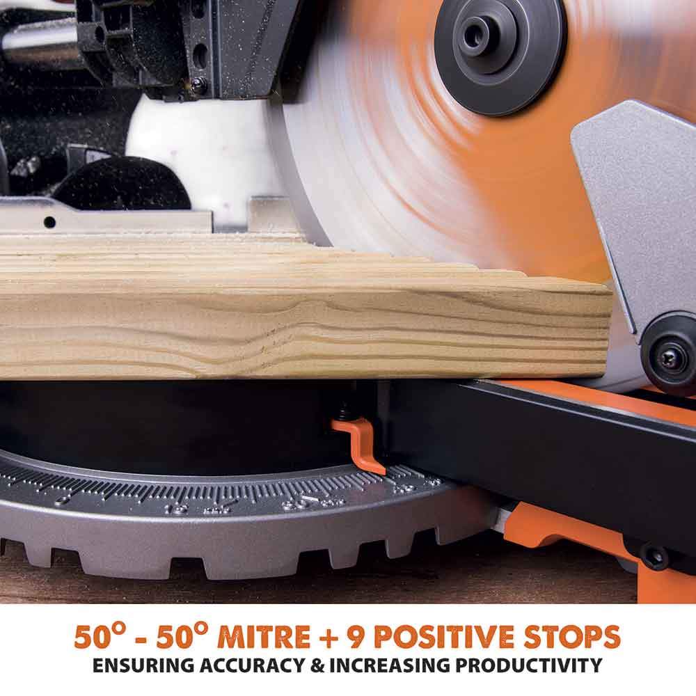 Evolution R255SMS 255mm Sliding Mitre Saw With TCT Multi-Material Cutt ...