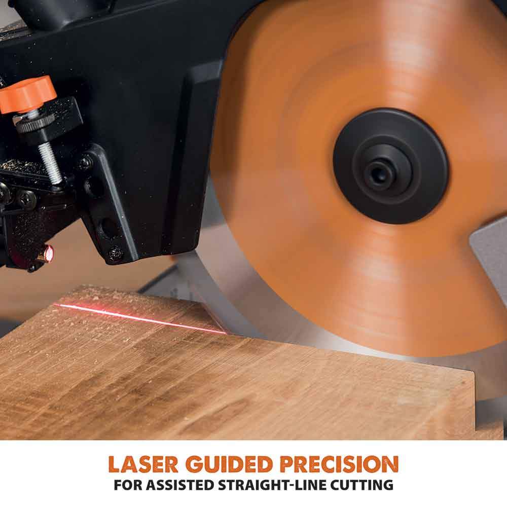 Evolution R255SMS 255mm Sliding Mitre Saw With TCT Multi-Material Cutting Blade