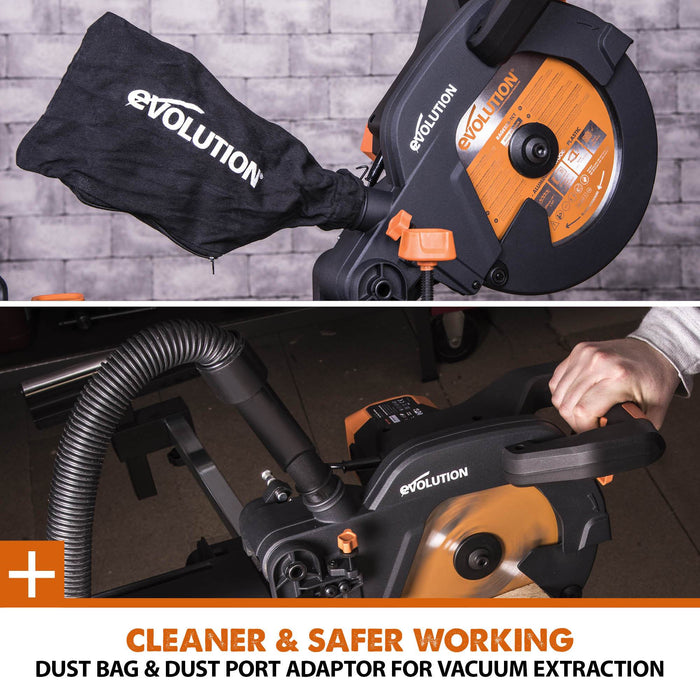 Dust collection bag online for evolution mitre saw