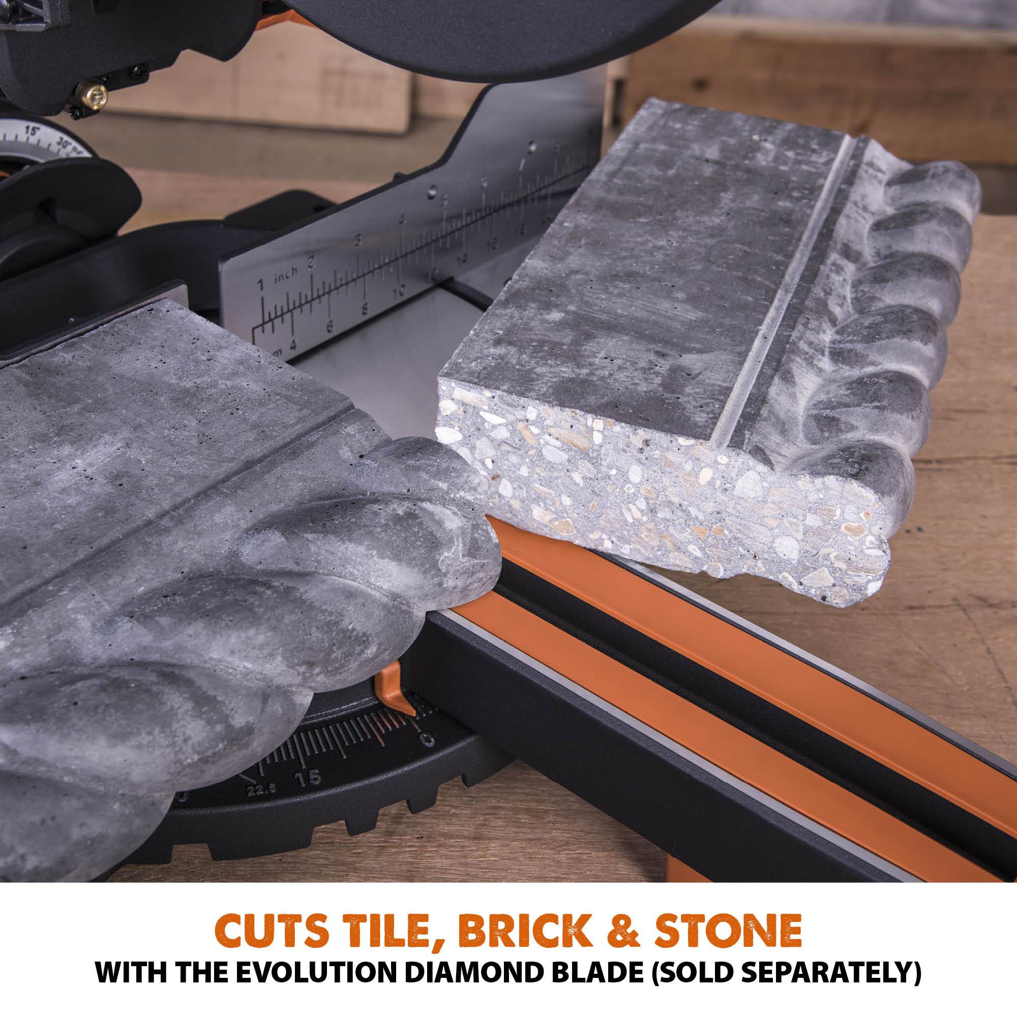 Evolution R255SMS+ 255mm Sliding Mitre Saw With TCT Multi-Material Cutting Blade (Refurbished - Like New)