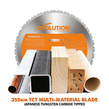 Evolution R355CPS 355mm Chop Saw + Extra 355mm Blade + Chop Saw Stand Bundle