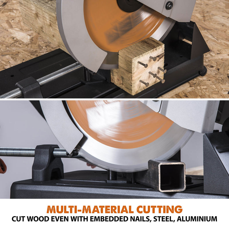 Evolution R355CPS 355mm Chop Saw with TCT Multi-material Cutting Blade - Evolution Power Tools UK