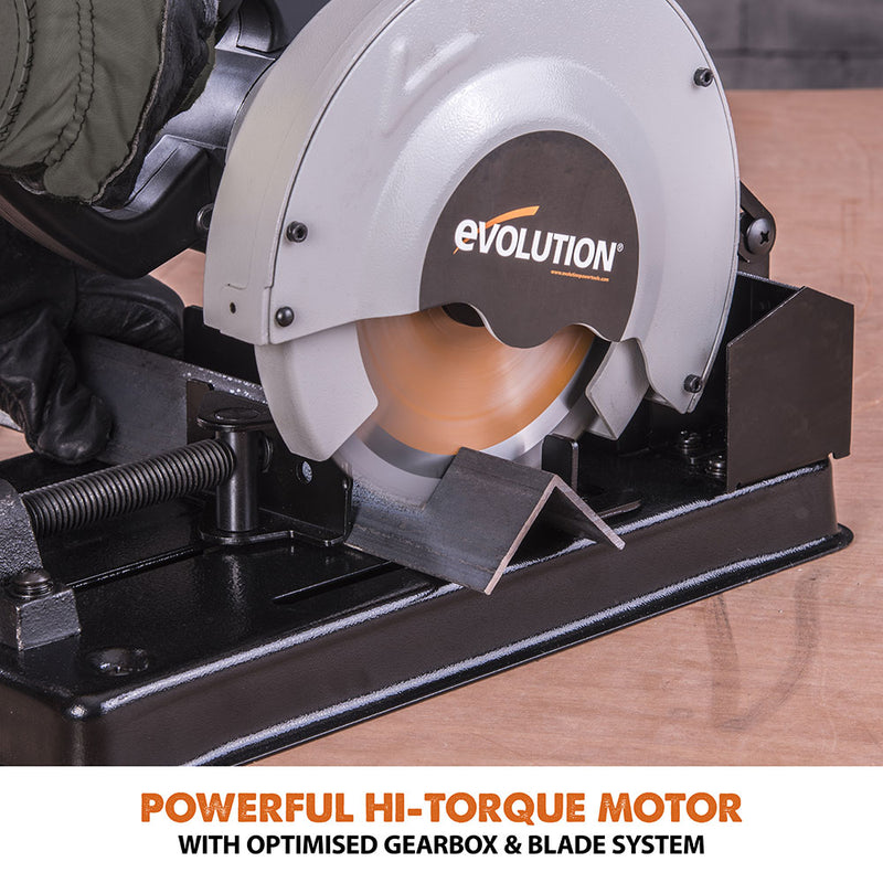 Evolution RAGE4 - 185mm Chop Saw with TCT Multi-material Cutting Blade - Evolution Power Tools UK