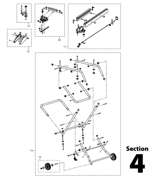 Evolution RAGE5-S Spares Section 4 - Evolution Power Tools UK