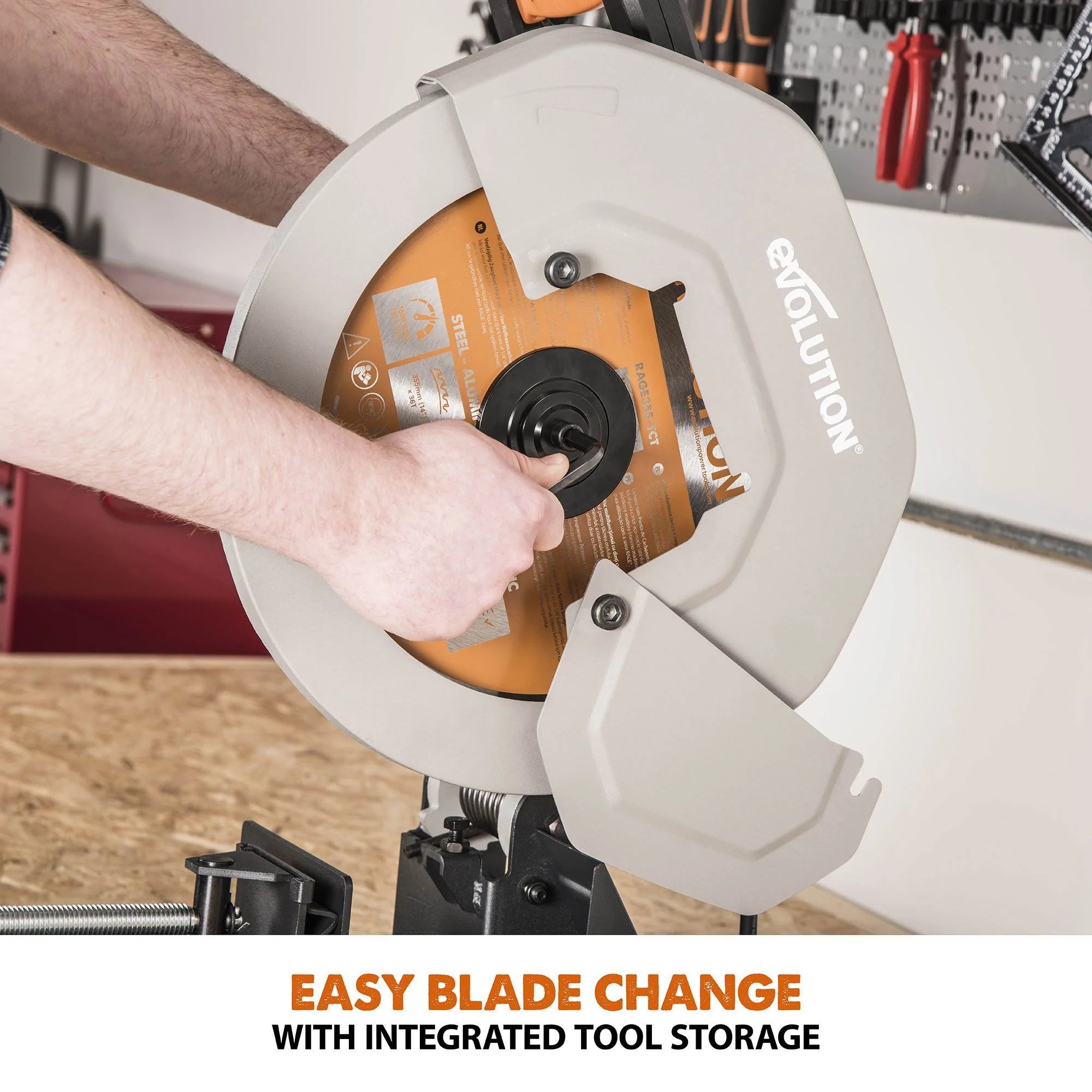 Refurbished C-Stock Evolution R355CPS 355mm Chop Saw with TCT Multi-material Cutting Blade
