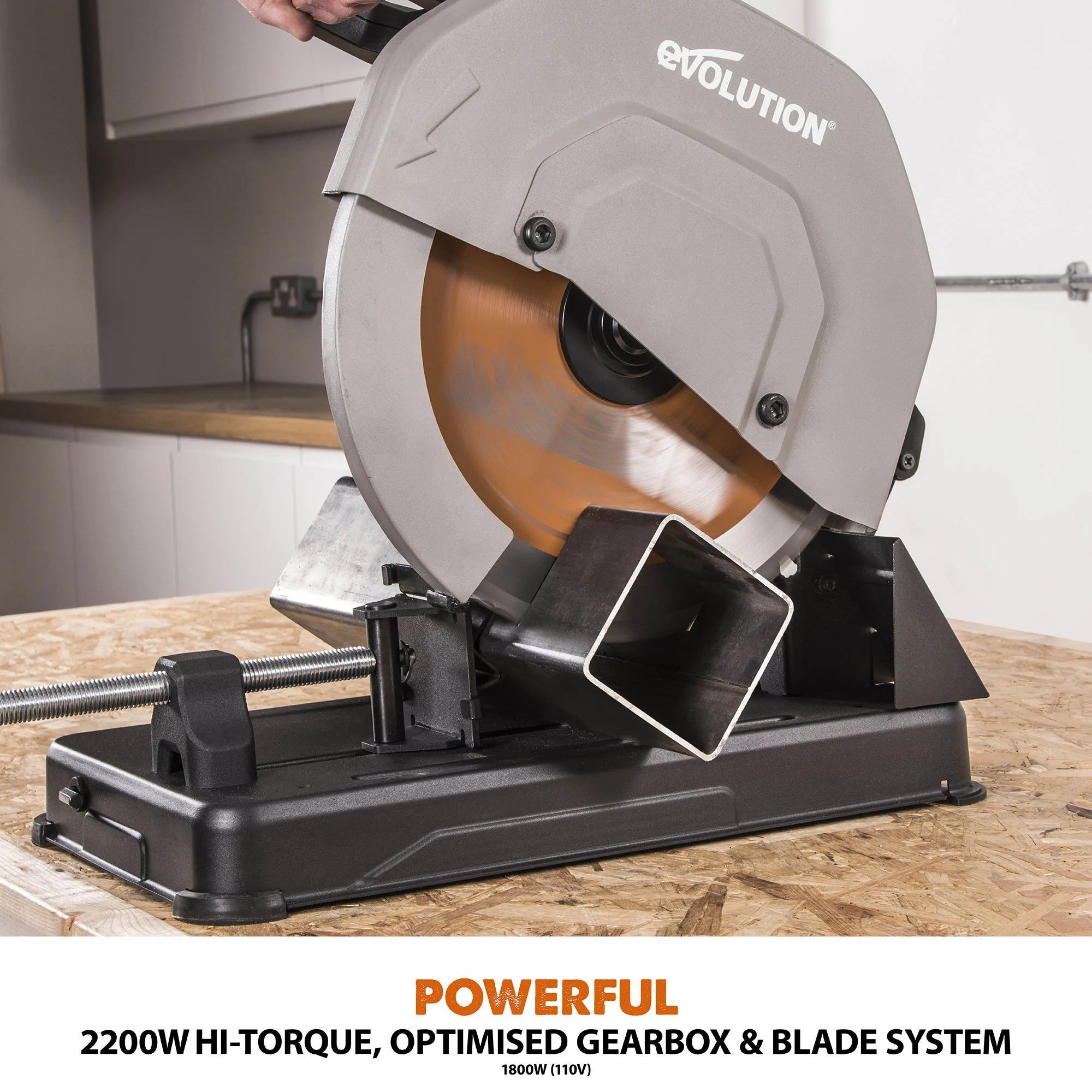 Refurbished C-Stock Evolution R355CPS 355mm Chop Saw with TCT Multi-material Cutting Blade