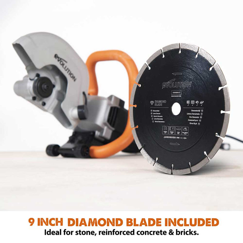 Refurbished Evolution R230DCT 230mm 9" Electric Disc Cutter Concrete Saw with Diamond Blade - Evolution Power Tools UK